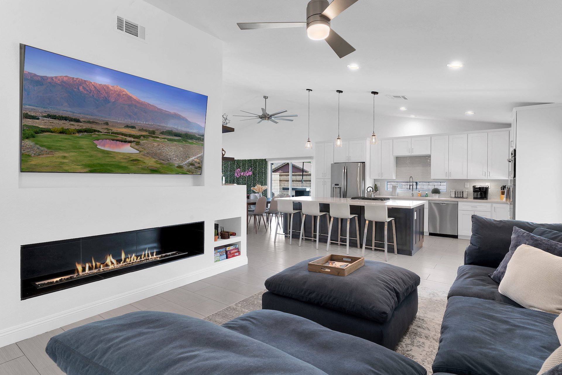 Luxury home interior with modern living room design